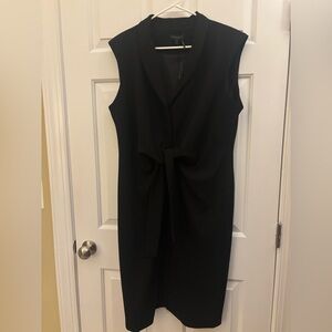 Donna Karan Women's Tie-Front Sleeveless Blazer Black Dress 16